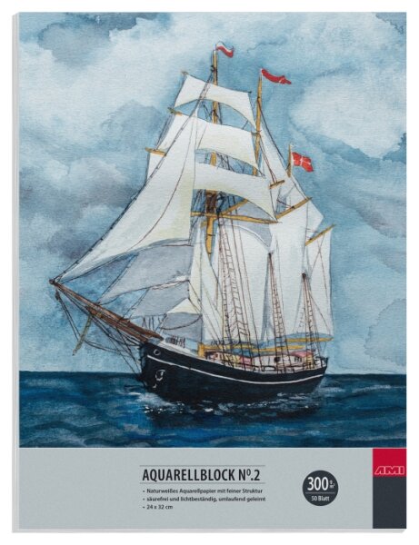 Aquarellblock No.2, 300g, 24x32cm, 50Bl.