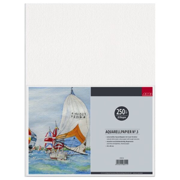 Aquarellpapier No.3, 250g, 30x40cm 20Bg.